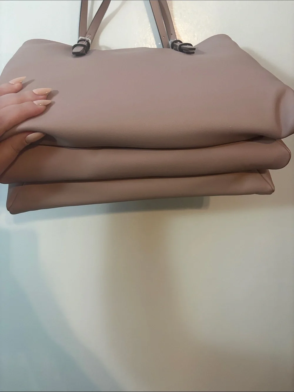 NEW WITH TAGS: Calvin Klein Mauve Pink Leather-Look Tote
